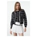 Trendyol Black Plaid/Checked Set Product Knitwear Cardigan