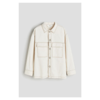 H & M - Svrchní košile z bavlněného kepru - béžová