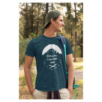 MMO Pánské tričko Chodit na hory Barva: Petrolejová modrá