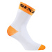 SIX2 Cyklistické ponožky klasické - WHITE SHORT - oranžová/bílá