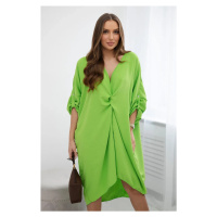 Oversize šaty s výstřihem do V jasně zelená