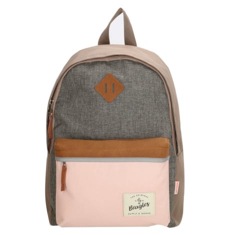 Beagles Šedo-růžový voděodolný školní batoh „Smile“ 14L