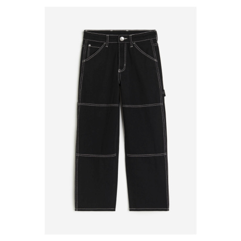 H & M - Carpenter Jeans Baggy Fit - černá H&M