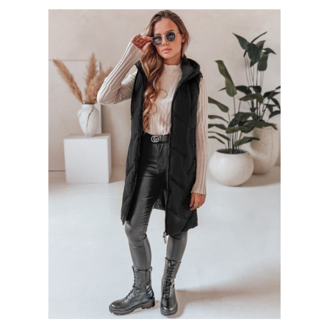 Dlouhá prošívaná dámská vesta s kapucí TY5097 DStreet