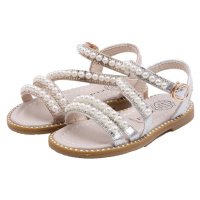 Dívčí sandály společenská dětská obuv s perlami