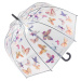 Esprit Dámský holový deštník Transparent Long AC Domeshape Butterfly Dance 58610
