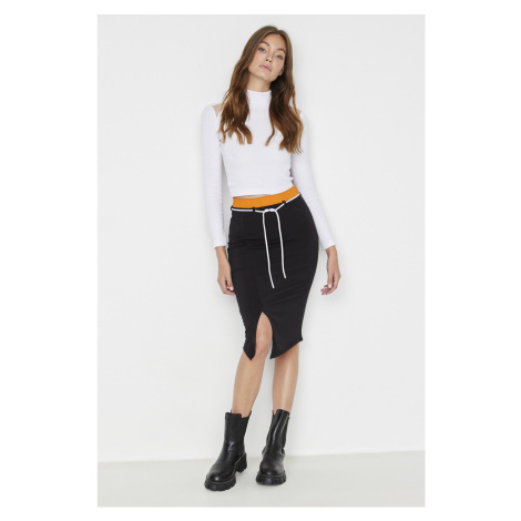 Trendyol Black Midi Bodycon Knitted Skirt