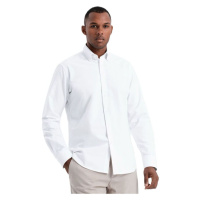 Ombre Pánská košile s dlouhým rukávem Cottonflight Bílá