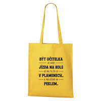 DOBRÝ TRIKO Bavlněná taška s potiskem Být učitelka Barva: Žlutá