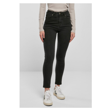 Ladies Organic High Waist Skinny Jeans - black washed Urban Classics