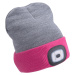Čepice s čelovkou Extol Light Barva: šedá/růžová