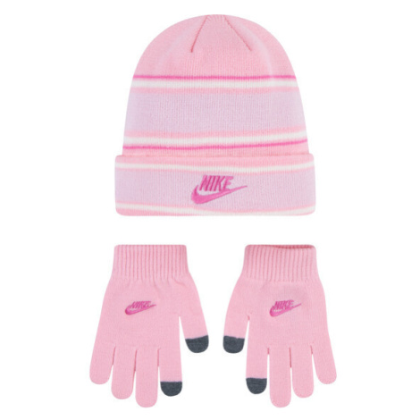 Nike multi stripe beanie set o/s