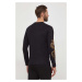 Bavlněné tričko s dlouhým rukávem Armani Exchange černá barva, s aplikací, 3DZTDE ZJ9JZ