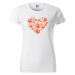 DOBRÝ TRIKO Dámské tričko s potiskem Psí tlapky srdce Barva: Ebony grey