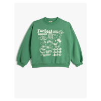 Koton Sweatshirt Long Sleeve Crew Neck Printed Raised