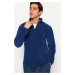 Trendyol Indigo Regular/Normal Fit High Neck Zippered Fleece Warm Sweatshirt
