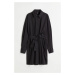 H & M - Košilové šaty's vázacím páskem - černá
