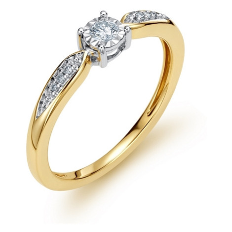 Zlatý prsten s diamanty L'amour Diamonds KR5420Y + dárek zdarma L´amour