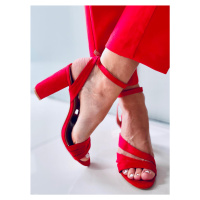 Sandály dámské na podpatku LESLIE RED