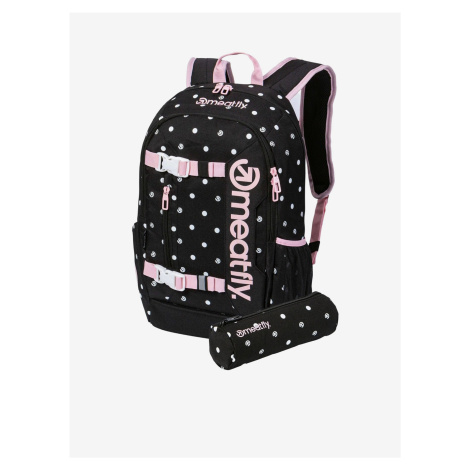 Růžovo-černý holčičí puntíkovaný batoh Meatfly