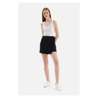 Dagi Black Wrapover Woven Short Skirt