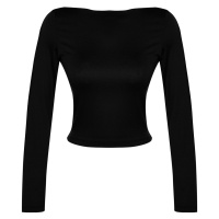 Trendyol Black Cut Out Detail Slim Flexible Knitted Blouse