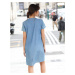 Blancheporte Džínové rovné šaty, eco-friendly sepraná modrá