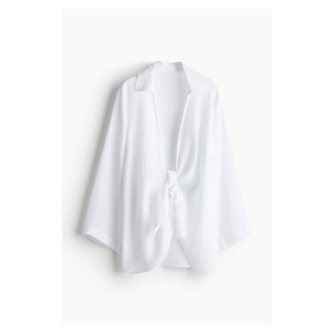 H & M - Plážové šaty's vázačkou - bílá H&M