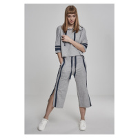 Dámská mikina // Urban classics Ladies Taped Short Sleeve Hoody grey/navy