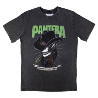 Pantera Tričko Skeleton Cowboy Stone Wash Unisex Charcoal Grey