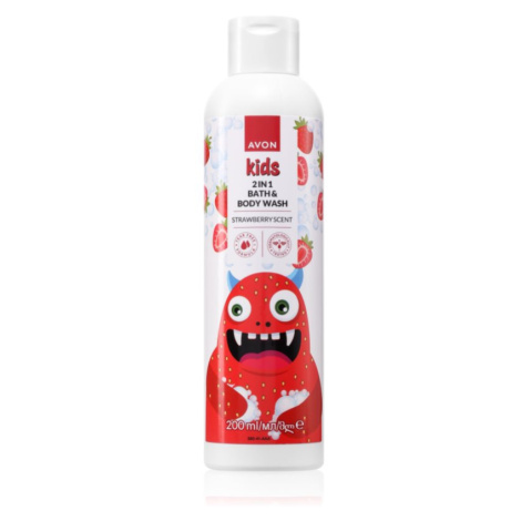 Avon Kids Strawberry koupelový přípravek 2 v 1 200 ml