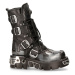 boty kožené dámské - Flame Boots Black-Grey - NEW ROCK - M.591-S2