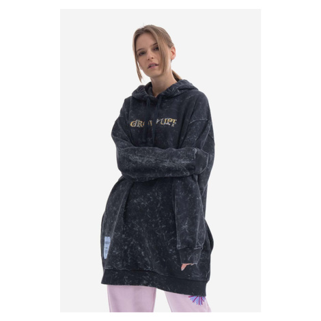 Bavlněná mikina MCQ Forest dámská, černá barva, s kapucí, s potiskem, 677356RSJ641130-BLACK Alexander McQueen