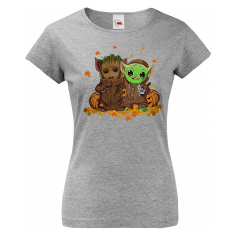 Dámske tričko Mistr Yoda a Groot - ideální pro každou fanynku BezvaTriko