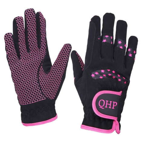 Rukavice jezdecké Multi Star QHP, dětské, black/fuchsia