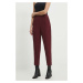 Kalhoty Answear Lab dámské, vínová barva, jednoduché, high waist