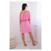 Španělské šaty s pasem světle růžová