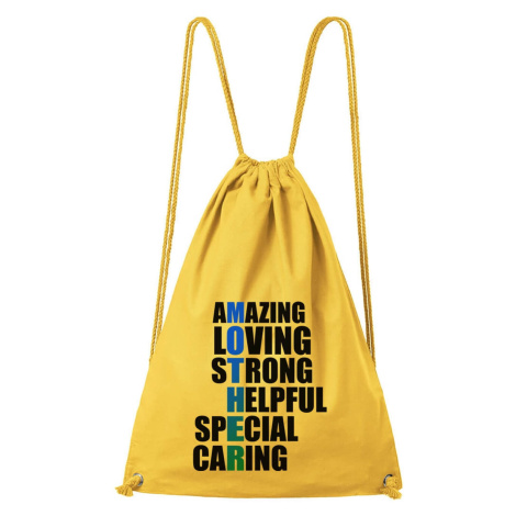 DOBRÝ TRIKO Bavlněný batoh s potiskem Mother Barva: Žlutá