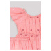 Dětské bavlněné šaty zippy růžová barva, mini