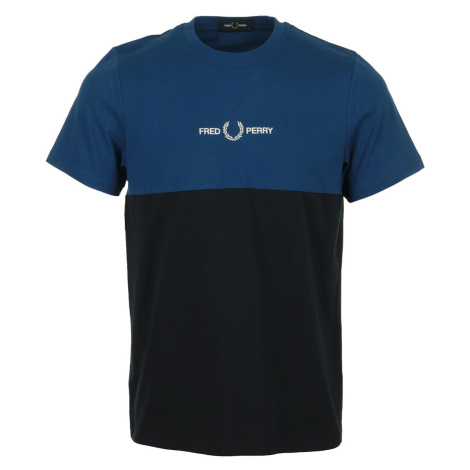 Fred Perry Branded Colour Block T-Shirt Modrá