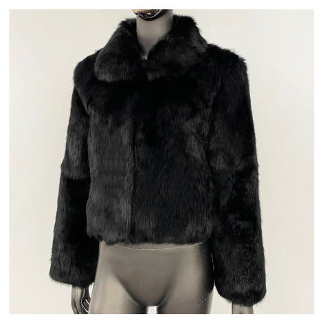 Dámský kožený kabát s králičí kožešinou