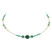 JAY Korálkový náhrdelník Liona - sladkovodní perla, achát JAY-9026 Zelená 44 cm + 5 cm (prodlouž