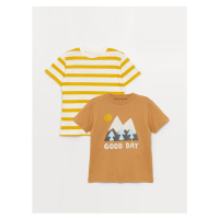 LC Waikiki Crew Neck Short Sleeve Printed Baby Boy T-Shirt 2-pack