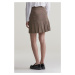 SUKNĚ GANT CHECKED PLEATED SKIRT CUMIN BEIGE