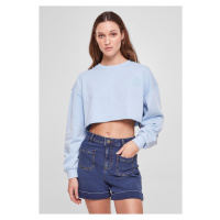 Dámská výšivka oříznutých květin Terry Crewneck balticblue