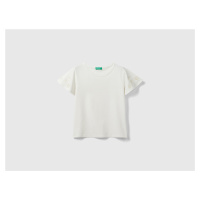 Benetton, T-shirt With Floral Embroidery