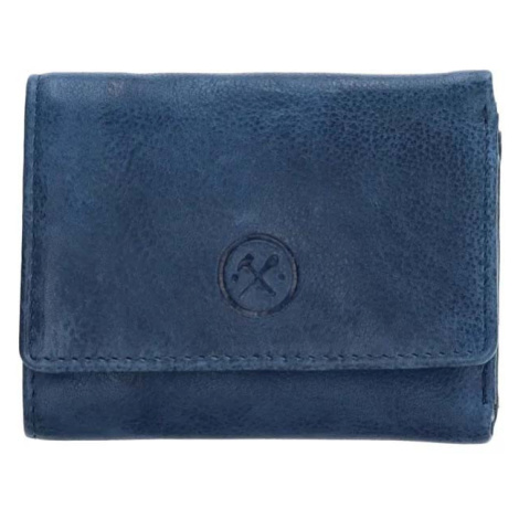 Hide & Stitches Modrá malá kožená peněženka "Comet"