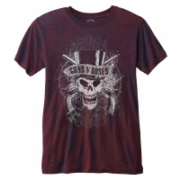 Guns N Roses tričko, Faded Skull Navy Red Burnout, pánské