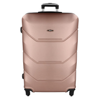 Cestovní plastový kufr Sonrado vel. XL, růžově zlatý