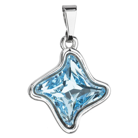 Evolution Group Přívěsek bižuterie se Swarovski krystaly modrá hvězdička 54034.3 aqua